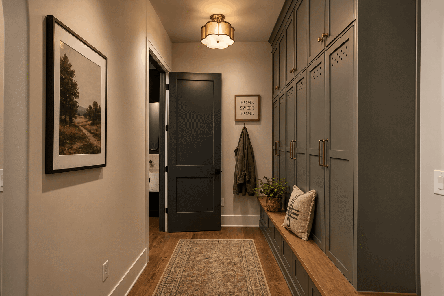 ranch home mudroom